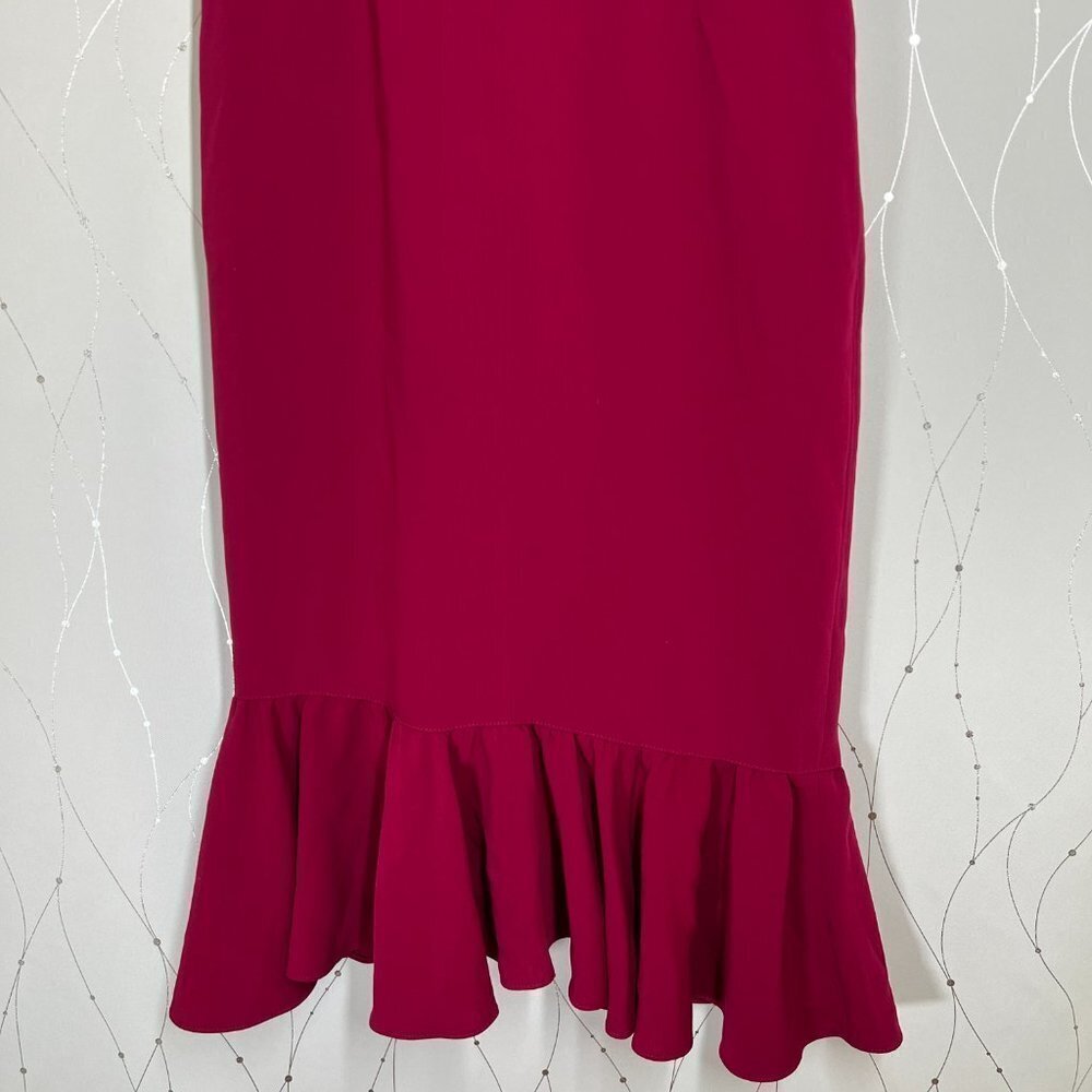 Cinq a Sept Maroon Dark Pink Nanon Tulip Midi Dress $450 - Picture 15 of 16